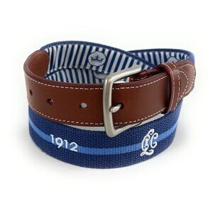 Peter Millar Needle Point Golf Belt Size 30 Lakewood Country Club Made In USA